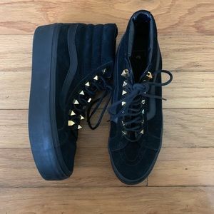 Women’s Black Platform Studded Vans